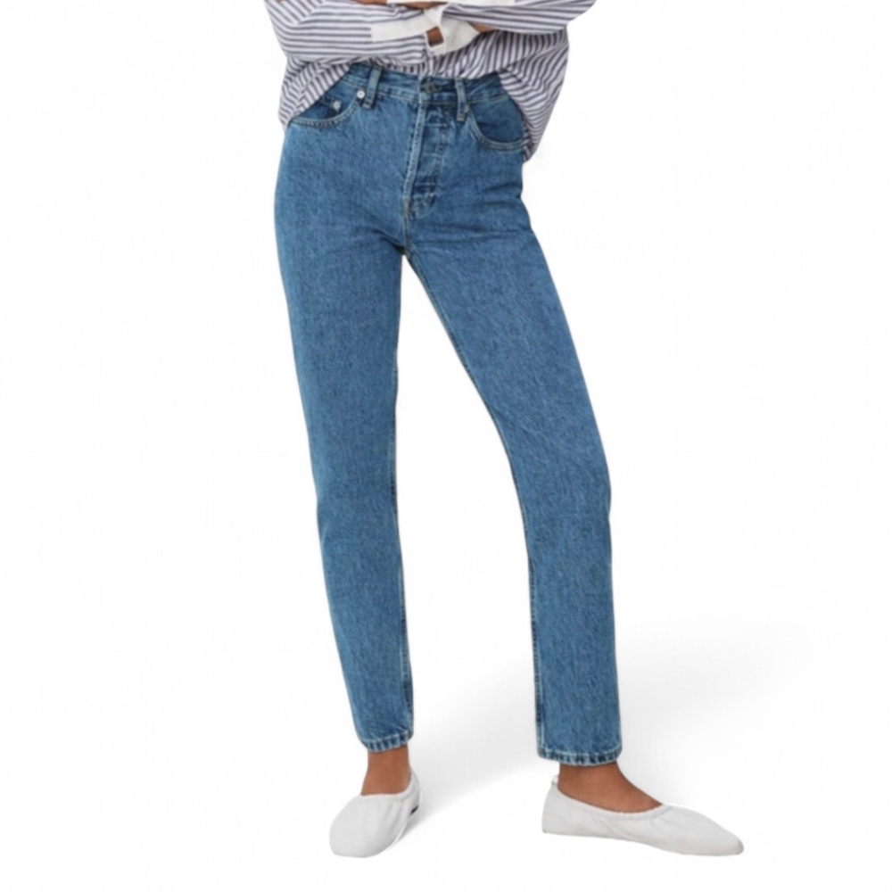 Everlane 90's Cheeky Straight Leg High Rise Button Fly Crop Jean Women's Sz 28